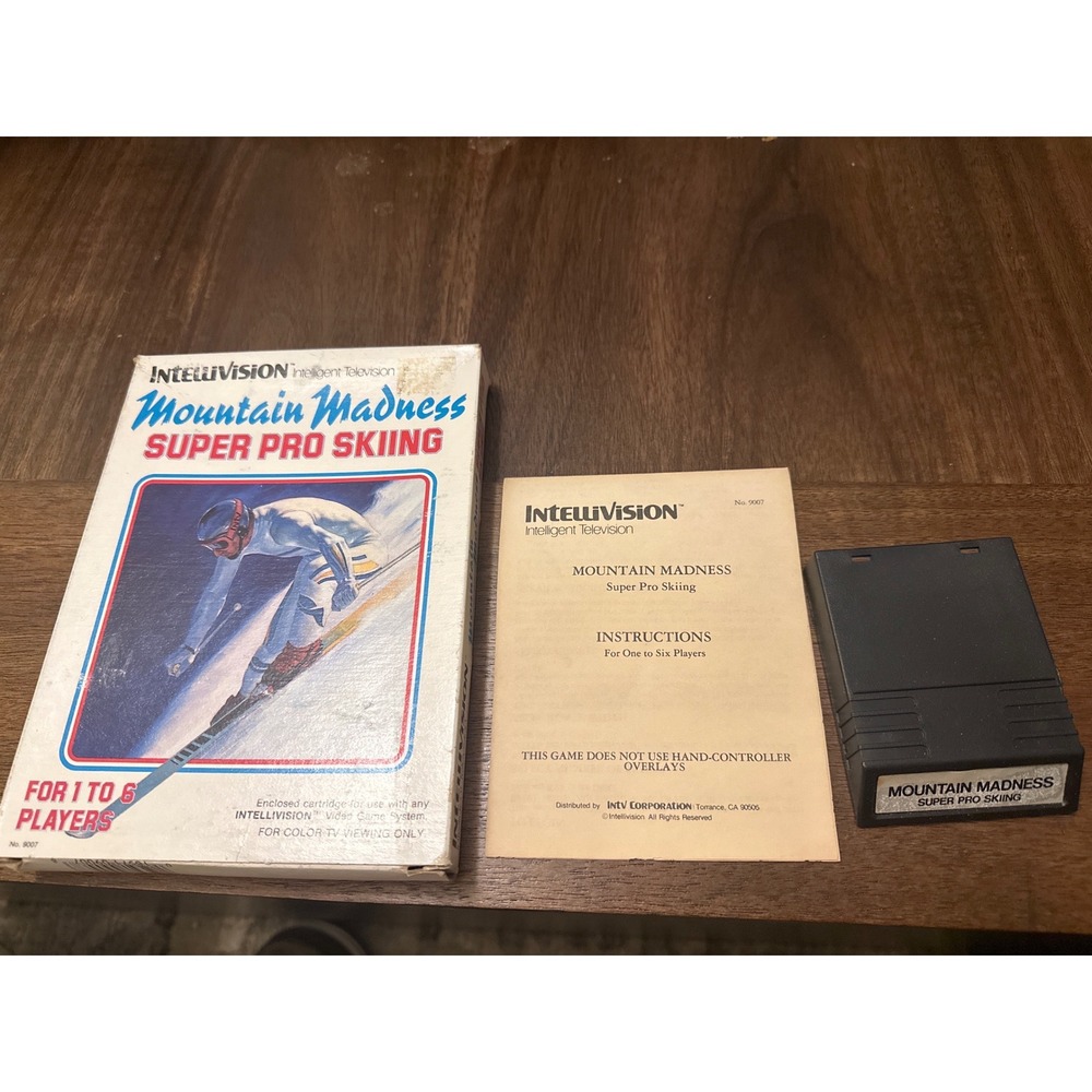 Intellivision Mountain Madness Super Pro Skiing Game Box Manual INTV 9007